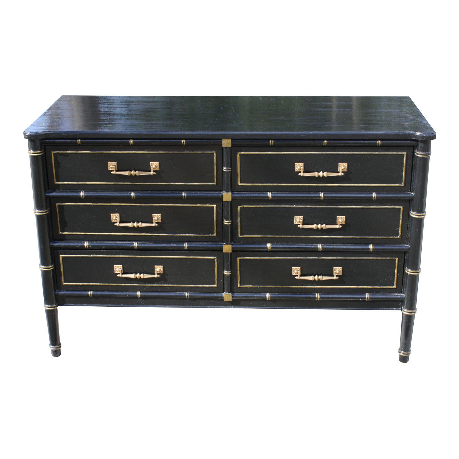 Vintage Henry Link Bali Hai Faux Bamboo Chinoiserie Style Dresser